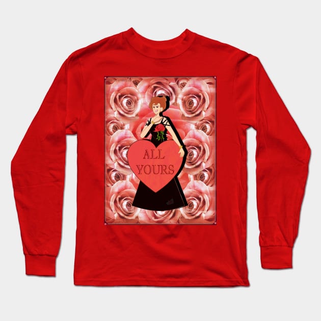 Roses Design (Rose Woman) Long Sleeve T-Shirt by Fad-Artwork